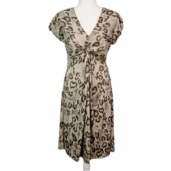 Animal Print Brown Casual Summer Dress M - Picture 2 of 11